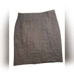 J Crew The Pencil Skirt Womens Size 12 Brown Gray Metallic Knit Wool Blend Tweed